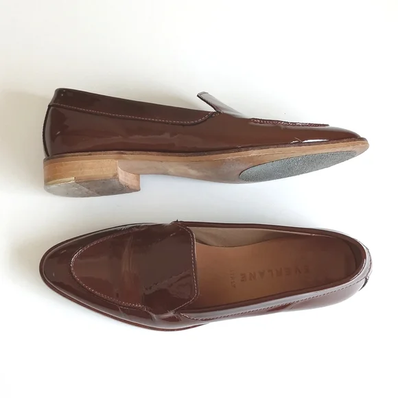 Everlane Brown Patent Leather Loafers - Picture 8 of 12